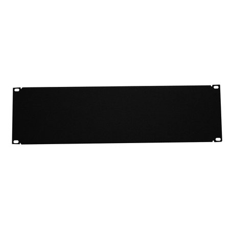 QUEST MANUFACTURING Blank Filler Panel, 3U, 5.25in H x 19in , Black BP19-03